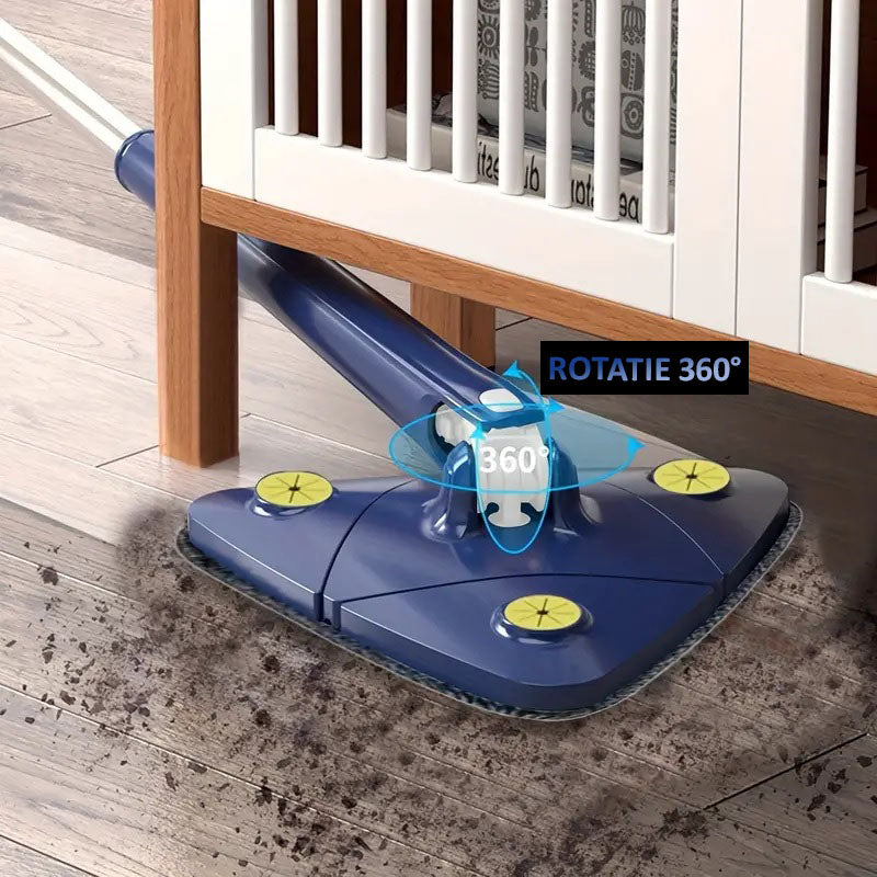Mop multifunctional pentru suprafete uscate si ude, cap triunghiular rotativ 360°