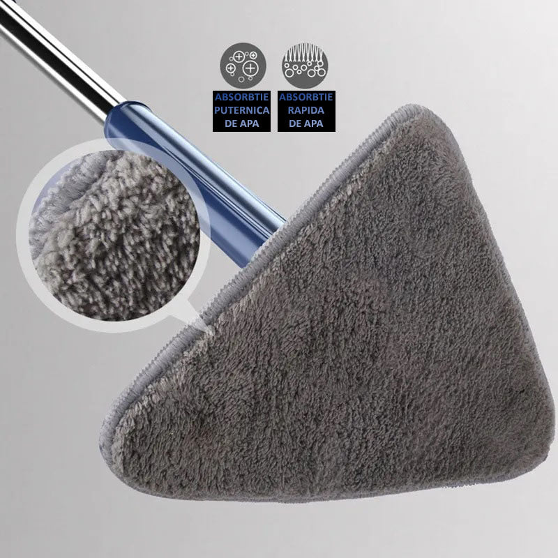 Mop multifunctional pentru suprafete uscate si ude, cap triunghiular rotativ 360°