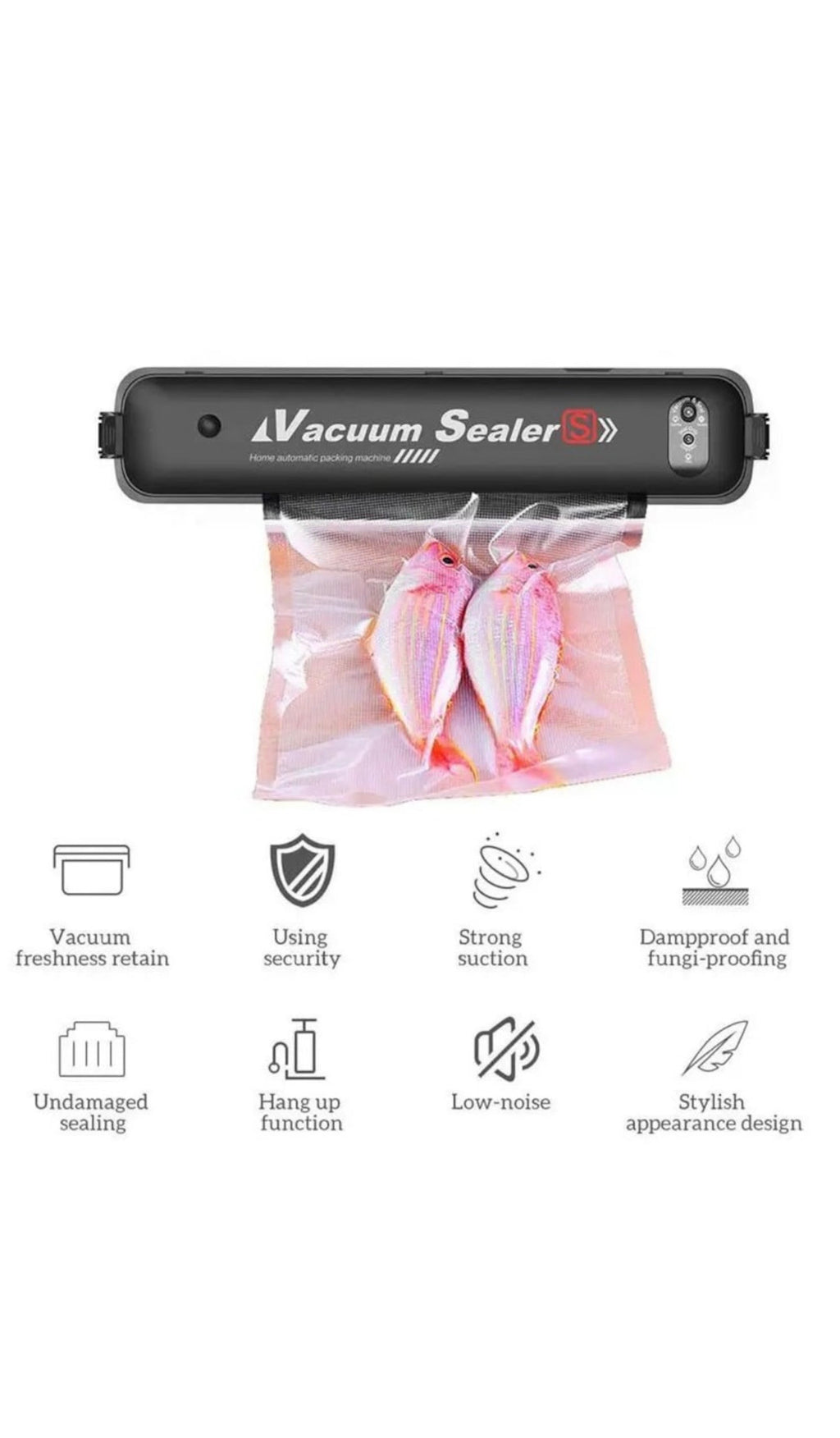 Aparat de Sigilat si Vidat , alimente si obiecte, vidare umeda/uscata/soft, 90W, 220V, portabil, negru