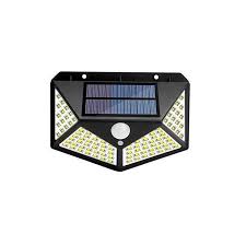 Lampă solară cu 100 LED-uri și senzor de mișcare, baterie 2200 mAh, 3 moduri iluminare