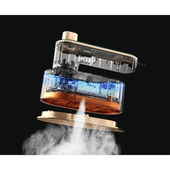 Mini fier de călcat portabil cu abur, pliabil și rotativ 180°, talpă ceramică titan, rezervor 50 ml